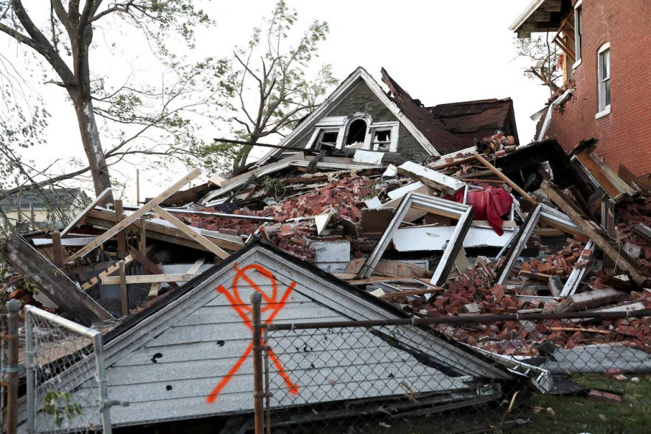 Escombros de una casa en Misuri. 
