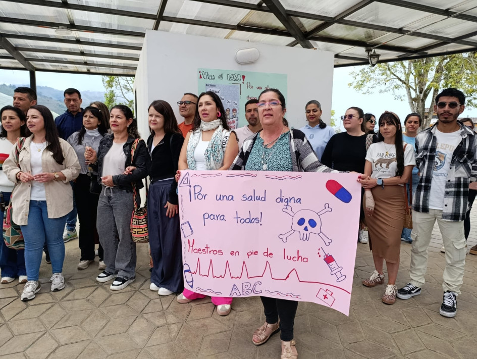 Los docentes de Aguadas se suman a la protesta nacional del Magisterio. 