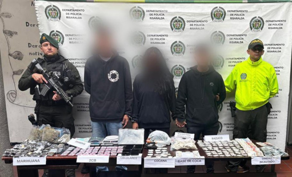 Allanan tres viviendas en Marsella (Risaralda) y capturan a tres adultos y dos menores de edad, presuntamente vinculados en redes de narcomenudeo