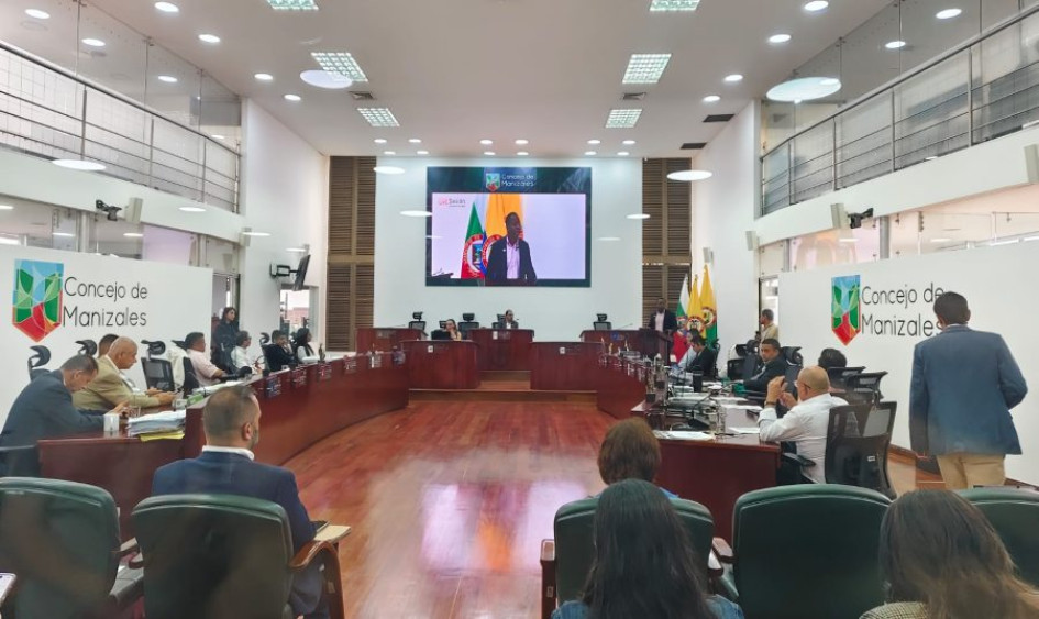 Instalación de sesiones extraordinarias del Concejo de Manizales este jueves. 