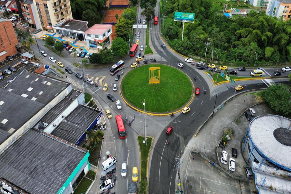 La glorieta de bomberos en Armenia en la que se construirá un intercambiador vial. 