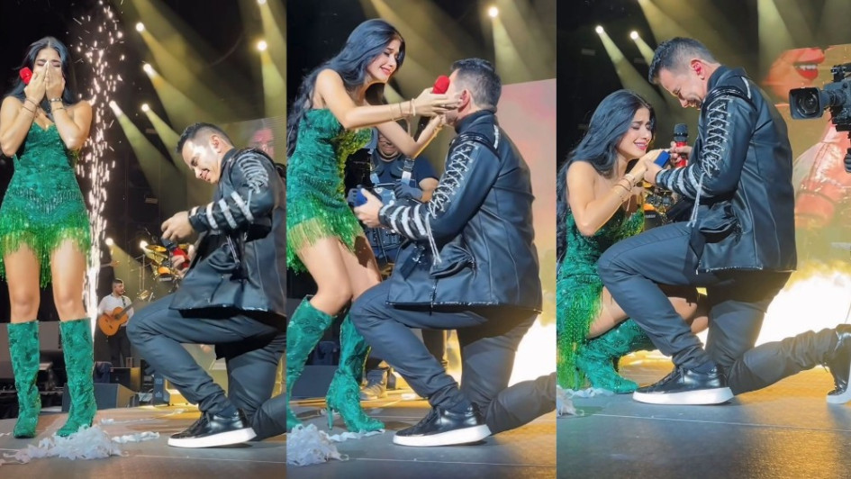 En el Movistar Arena Jhonny Rivera celebró sus 20 años de carrera artística y también le pidió matrimonio a su novia, la cantante Jenny López