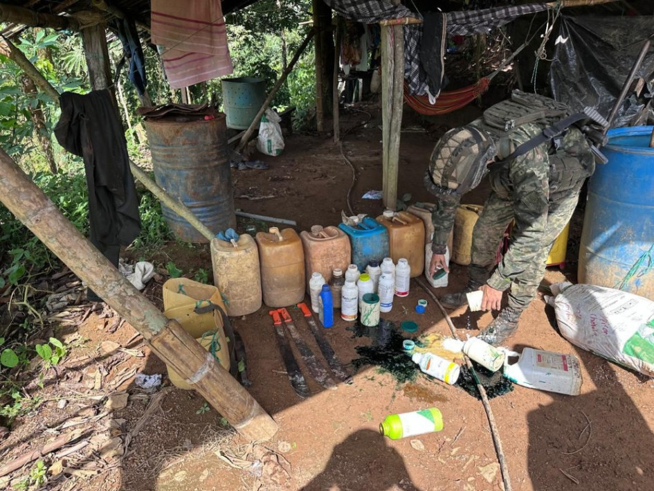 La operación se realizó en los límites entre los departamentos de Caldas y Antioquia, en zona rural del municipio de Argelia, Antioquia