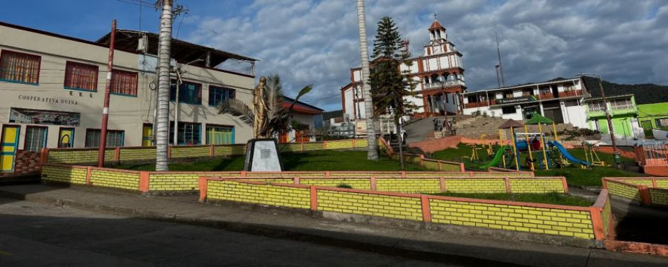 Este es el parque principal de este municipio de Caldas. 