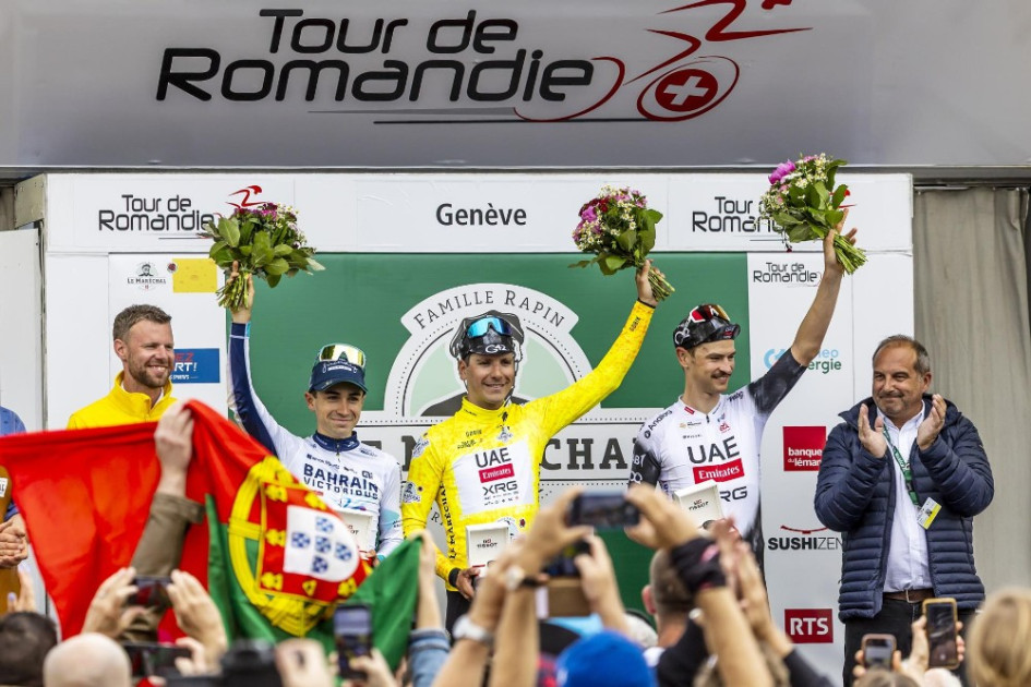 El portugués Joao Almeida (EUA Emirates) se proclamó este domingo campeón del Tour de Romandía, en Suiza