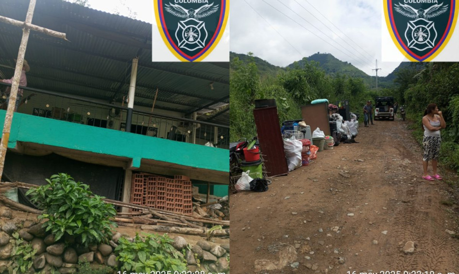 Peligro por deslizamiento: evacúan tres viviendas entre Risaralda y Caldas