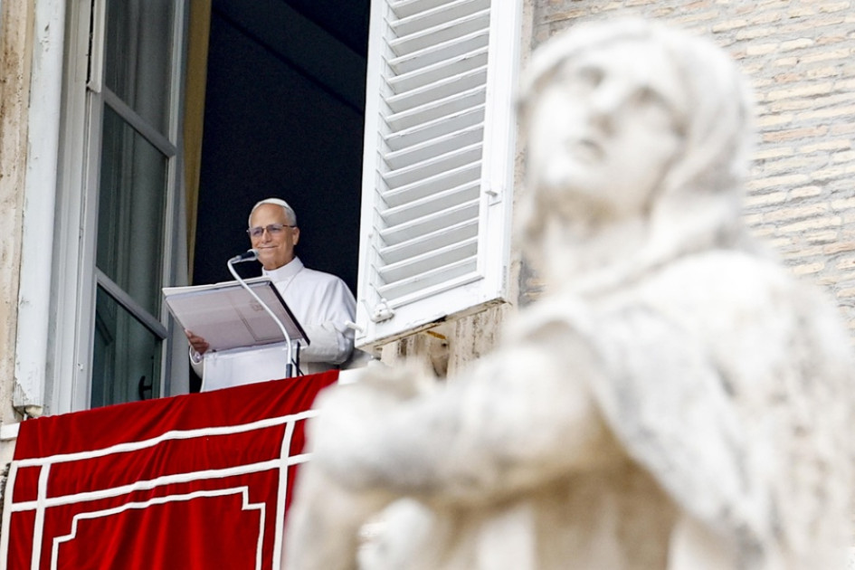 Papa León XIV este domingo en el Vaticano.