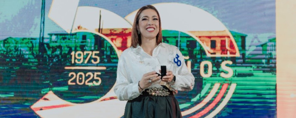 Angélica María Orozco, durante la celebración de los 50 años de Camacol. 