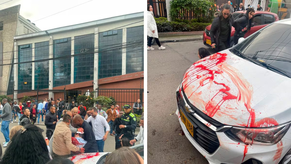 Miguel Uribe Turbay recibió varios impactos de bala en el barrio Modelia de Bogotá. El carro junto al que el político estaba en el momento del atentado terminó ensangrentado.