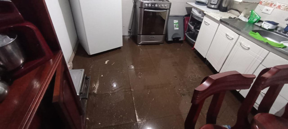 Las casas que se han inundado en el barrio Nogales.