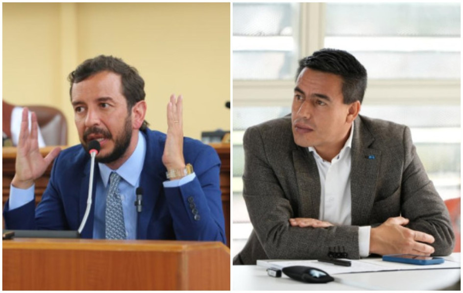 Fernando Merchán Ramos (izq.), actual gerente de la Unidad de Gestión del Patrimonio Autónomo de Aerocafé, y Jorge Eduardo Rojas, alcalde de Manizales.