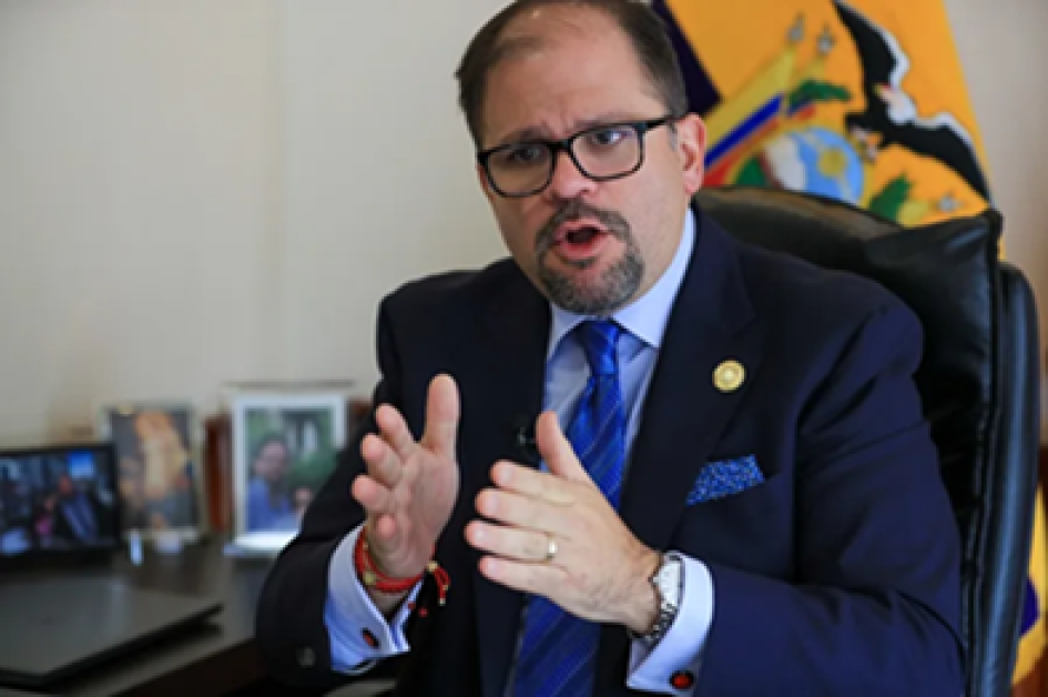 El ministro de Interior de Ecuador, John Reimberg, en una fotografía de archivo. Foto | Archivo EFE | LA PATRIA
