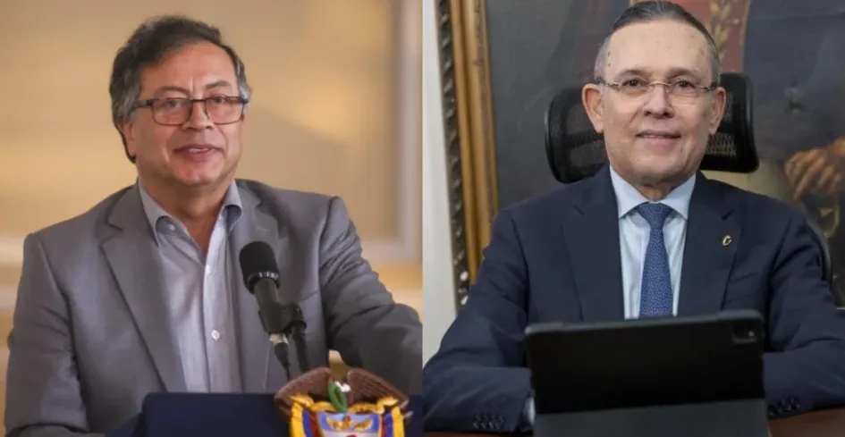 Gustavo Petro, presidente de Colombia, y Efraín Cepeda, presidente del Senado.