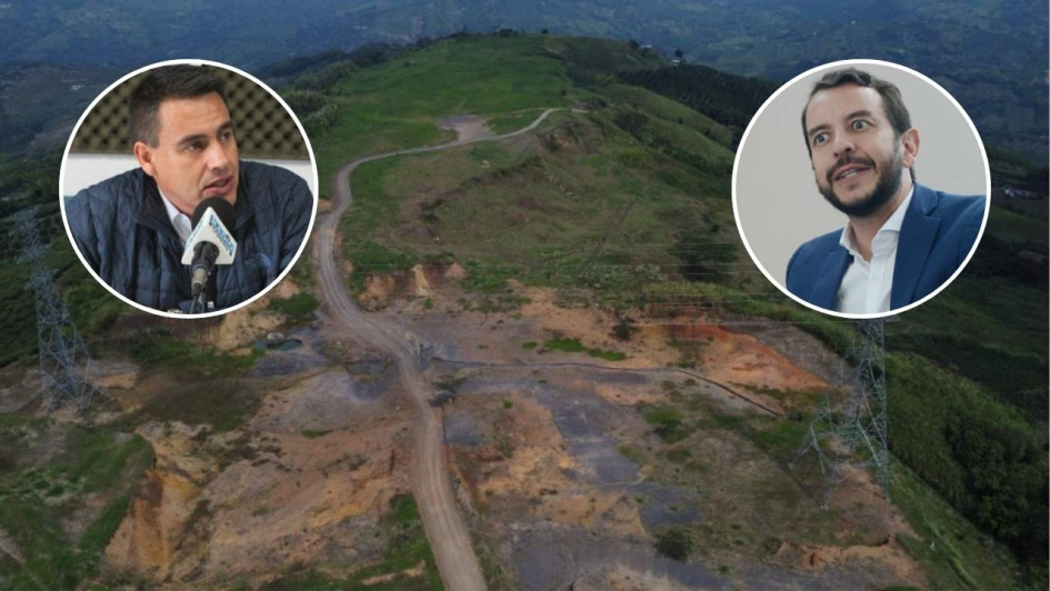 Jorge Eduardo Rojas (izq.), alcalde de Manizales, anunció una auditoría sobre Aerocafé y expresó desconfianza hacia Fernando Merchán, gerente del Patrimonio Autónomo.