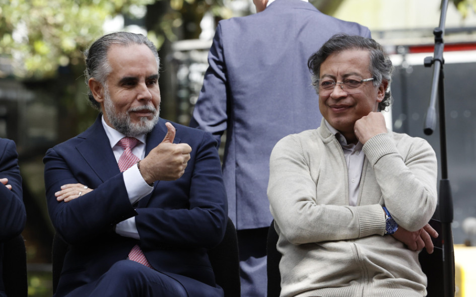 El ministro del Interior, Armando Benedetti, y el presidente, Gustavo Petro.