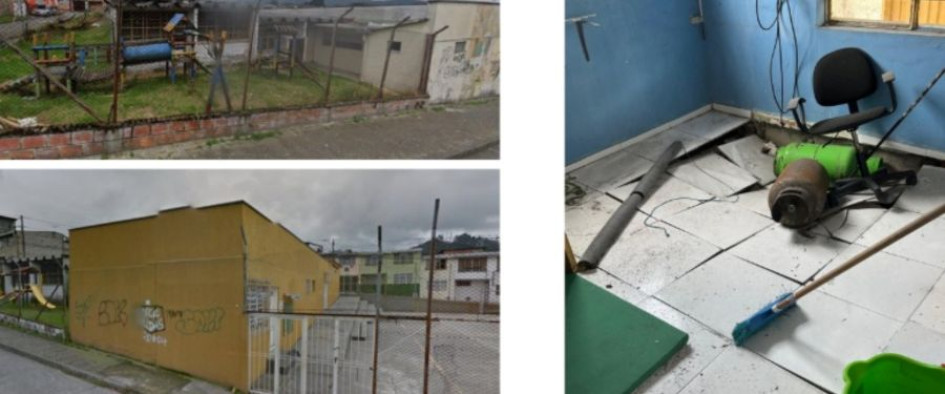 Estas son algunas imágenes que presentó la Secretaría de Infraestructura de Manizales del mal estado del cisco del barrio La Enea.