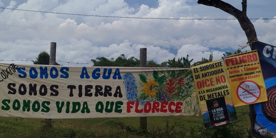 Protesta contra minera en Jericó