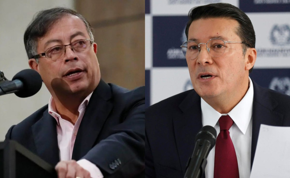 El presidente Gustavo Petro y el registrador Nacional, Hernán Penagos.