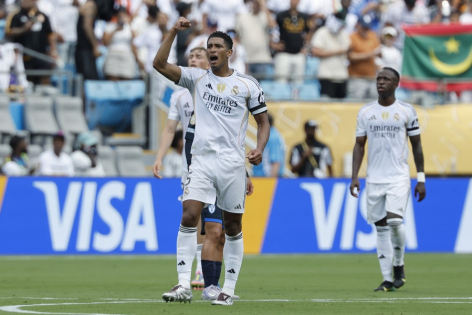 Jude Bellingham celebra su anotación.