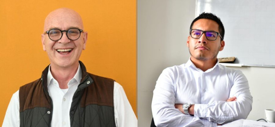 Sacerdote Luis Guillermo Saraza Gallego y Carlos Ánderson García, secretario de Planeación de Caldas.