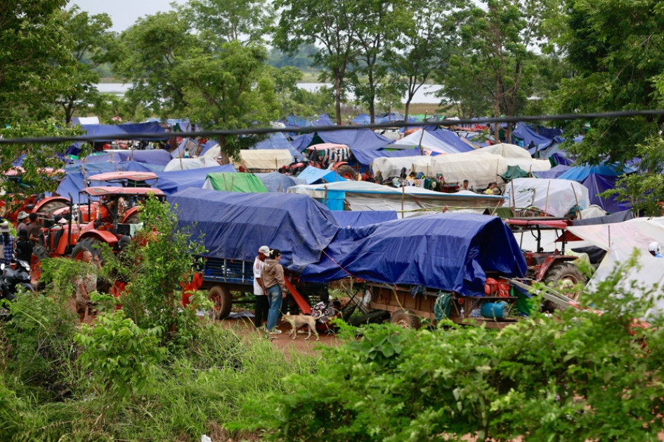 Ciudadanos desplazados en la frontera entre Tailandia y Camboya.