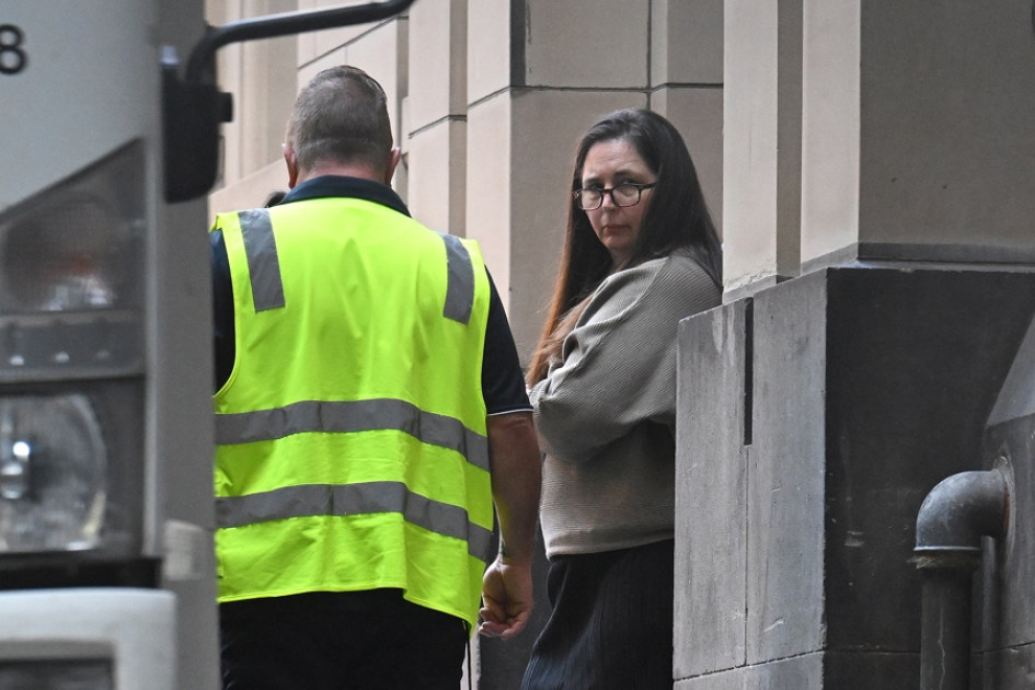 Erin Patterson a la salida del tribunal donde fue hallada culpable.