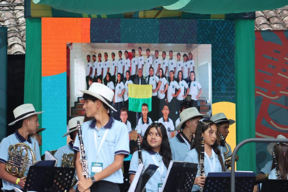 Decenas de estudiantes del norte de Caldas llegan a Pácora para participar en el Concurso Departamental de Bandas Estudiantiles de Música Hernán Bedoya Serna.