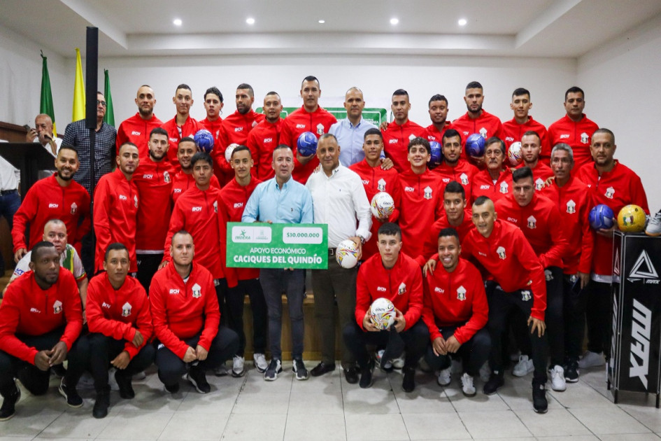 Este es grupo de Caciques del Quindío, con sus nóminas A y B, que desde este fin de semana empezará a jugar la Liga Nacional de Fútbol de Salón.