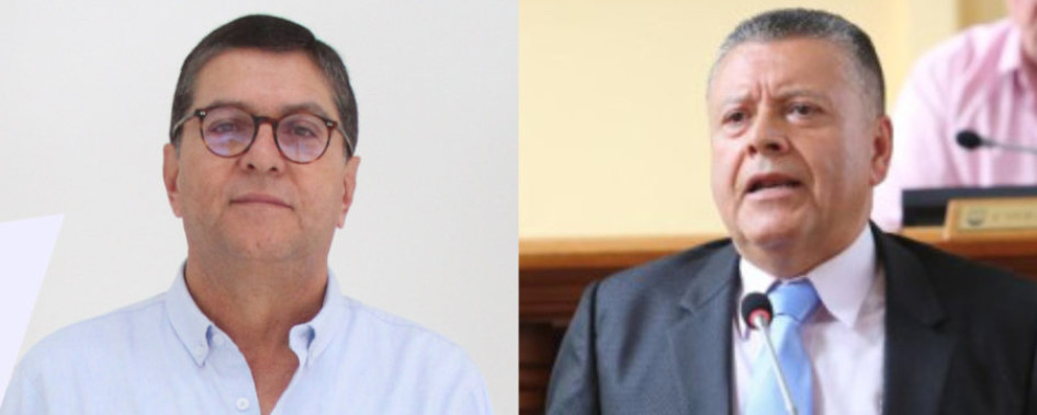 Luis Roberto Rivas, diputado de Caldas, y Juan Carlos Pérez, contralor del Departamento. 