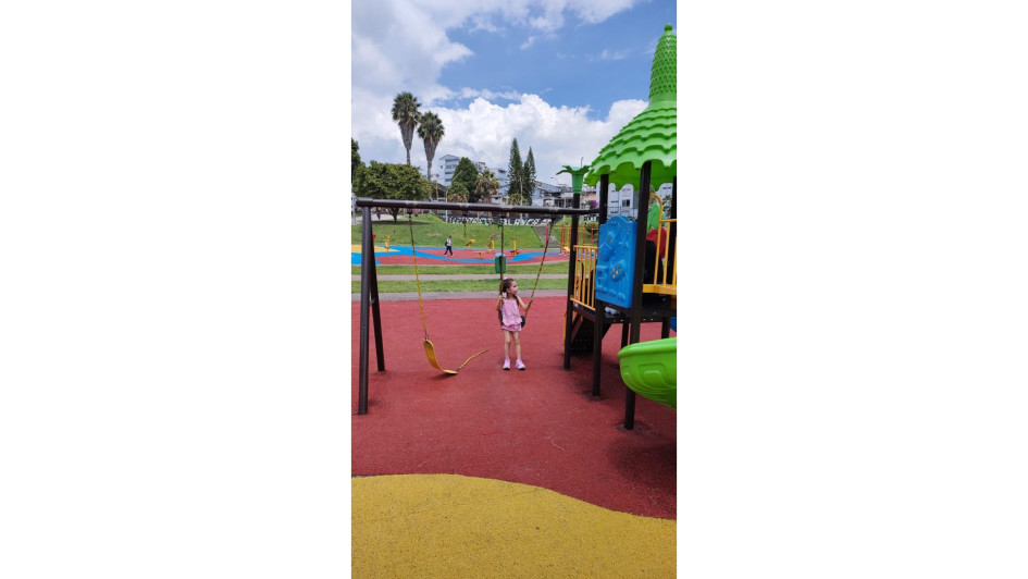 Los niños solo tienen un columpio disponible.