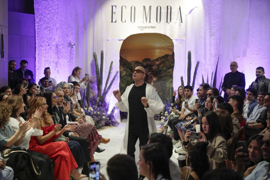 El desfile del diseñador Hugo Lombardi (Julián Arango) este miércoles en Bogotá.