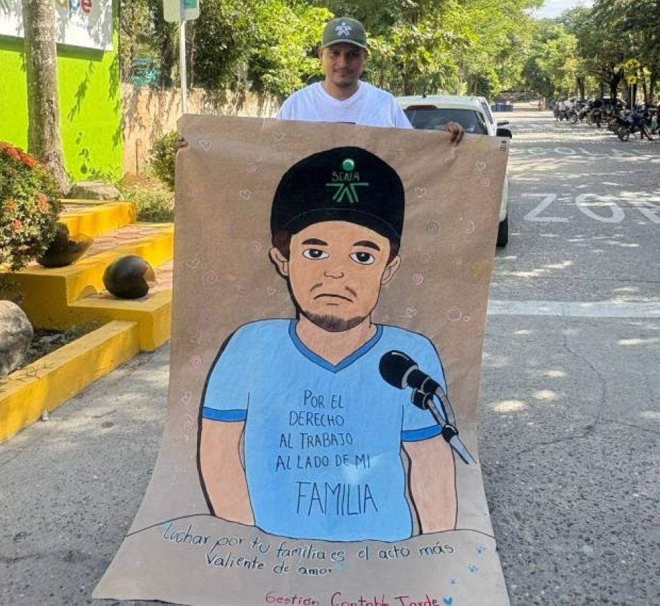 Foto I Cortesía para LA PATRIA  Alan David Medina pasó su huelga de hambre de Apartadó (Antioquia) a La Dorada (Caldas).