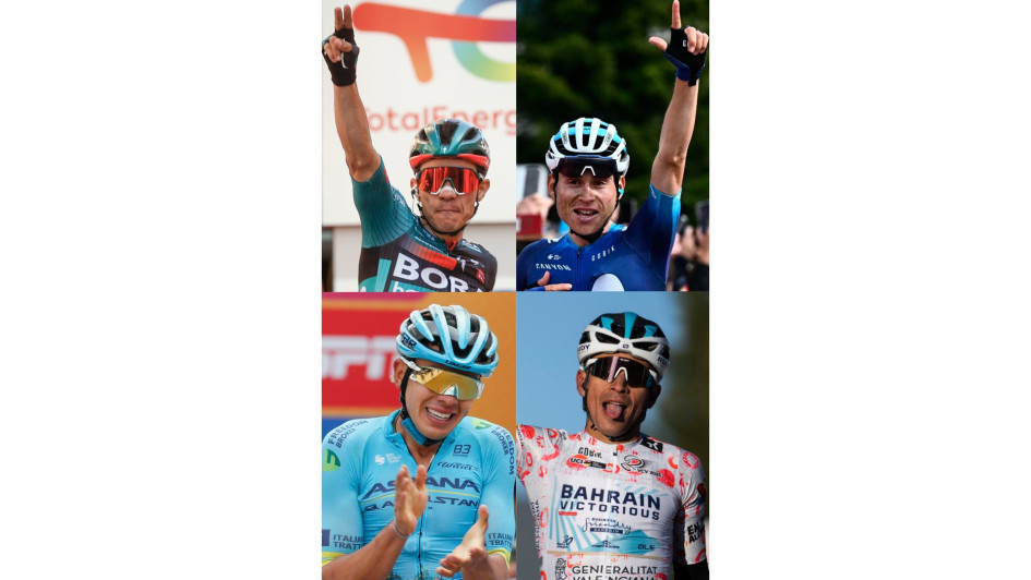 Sergio Higuita (i-arriba), Einer Augusto Rubio (d-arriba), Harold Tejada (i-abajo) y Santiago Buitrago.