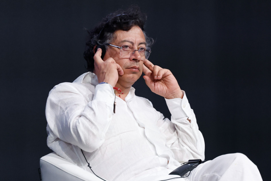 El presidente de Colombia, Gustavo Petro, este lunes en el evento 'Financing for development',