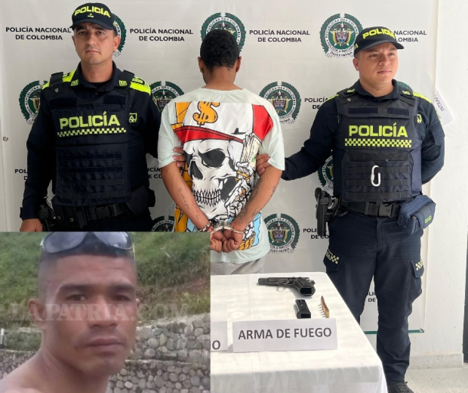 Rosebel García Álvarez, de 41 años y su asesino, Juan Camilo Reyes Morales, detenido en flagrancia. Este último tiene antecedentes por hurto.