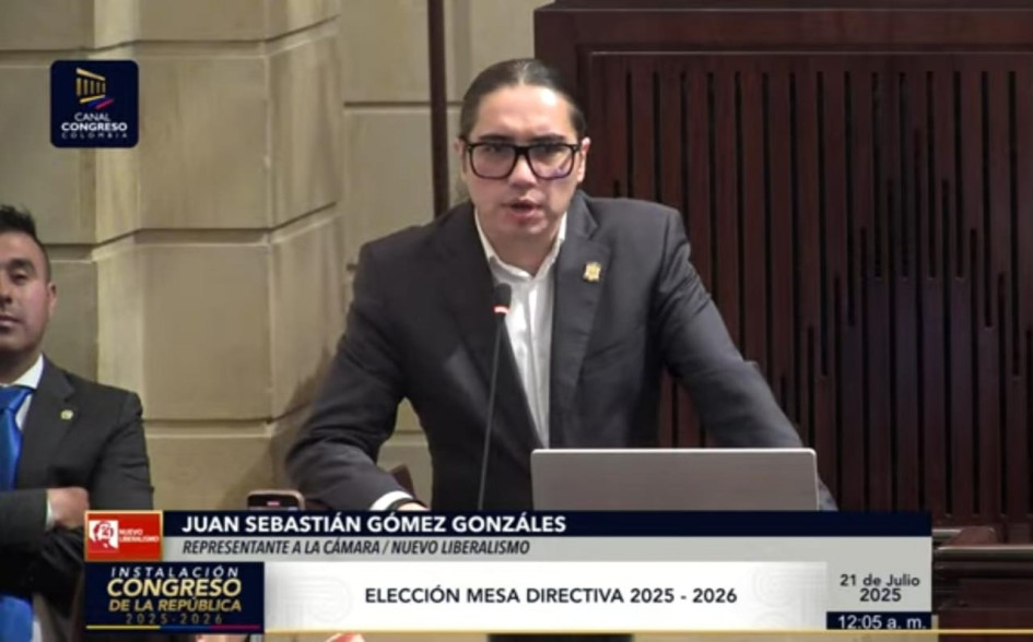 Juan Sebastián Gómez, elegido primer vicepresidente de la Cámara de Representantes.
