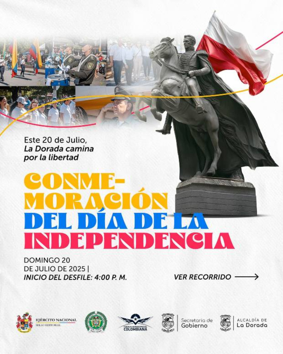 El desfile patriótico en La Dorada se iniciará a las 4:00 de la tarde en la antigua Clínica Celad.