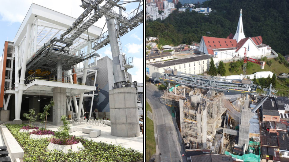 Otra demora aborda la línea 3 del cable aéreo de Manizales. La obra se extenderá, al menos, hasta el 27 de septiembre. Dos estaciones viven realidades distintas del proyecto. En las fotos, los trabajo en Los Cámbulos (izquierda) y Fátima (derecha).
