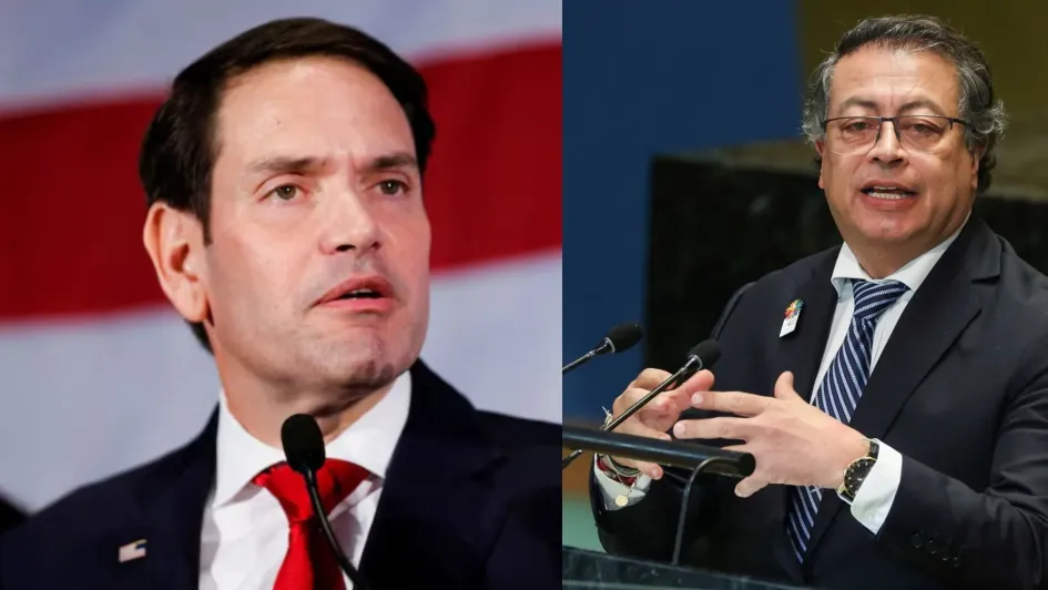 Marco Rubio (izq.), secretario de Estado de EE.UU., y Gustavo Petro, presidente de Colombia.