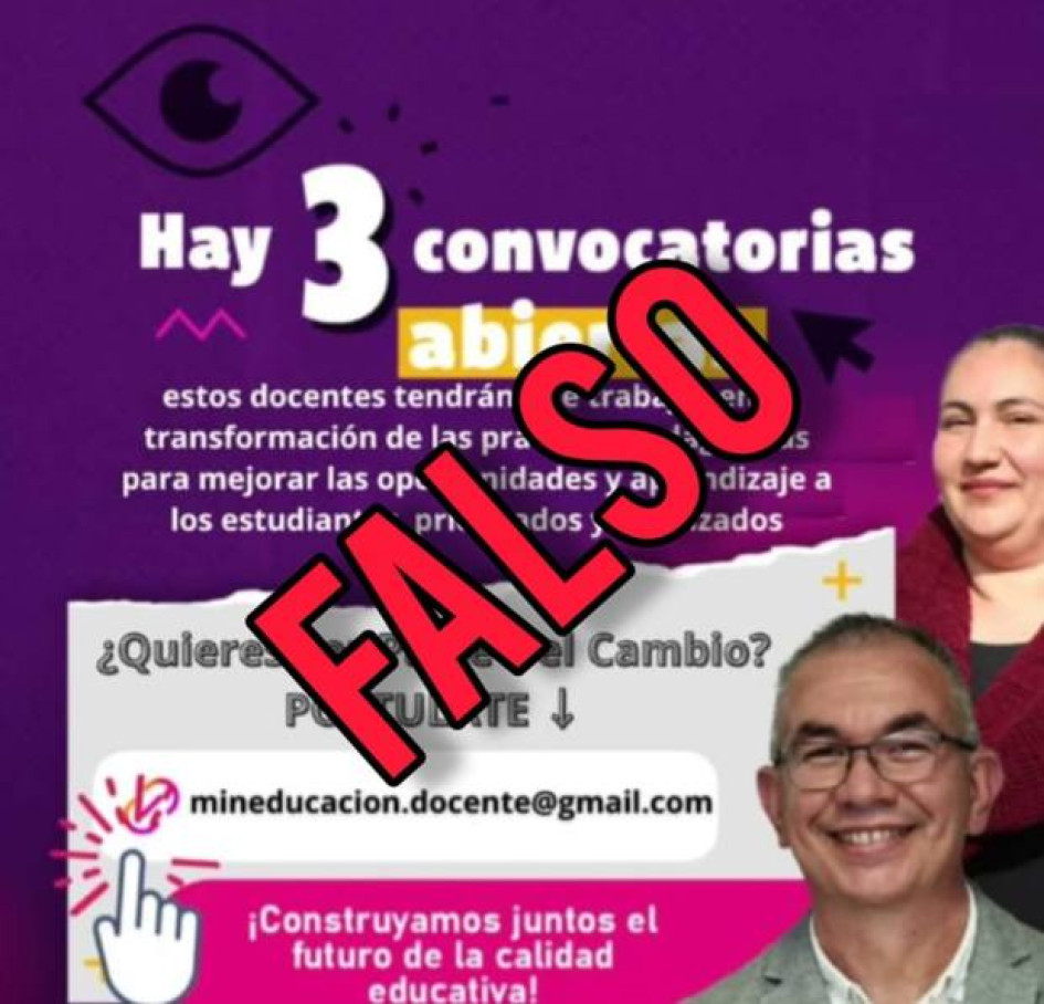 Verifique siempre la información delas convocatorias del Ministerio de Educación Nacional en sus cuentas oficiale