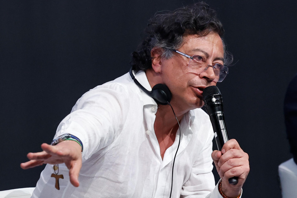 El presidente de Colombia, Gustavo Petro, habla este lunes, en el evento 'Financing for development', dentro de la IV Conferencia Internacional de la ONU para la Financiación al Desarrollo de Naciones Unidas que de realiza en Sevilla (España).