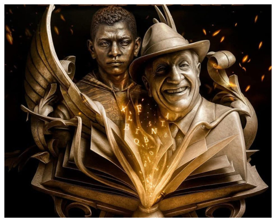 Este es parte del diseño del afiche que reúne durante estos días a los amantes de la lectura, la palabra y la poesía.