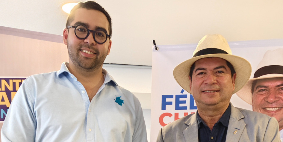 Santiago Barreto, candidato al Senado por el Tolima, y Félix Chica, candidato a la Cámara por Caldas. 