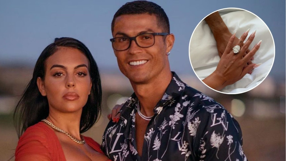 La foto que publicó Georgina en su cuenta de Instagram anunciando su matrimonio con Cristiano Ronaldo.