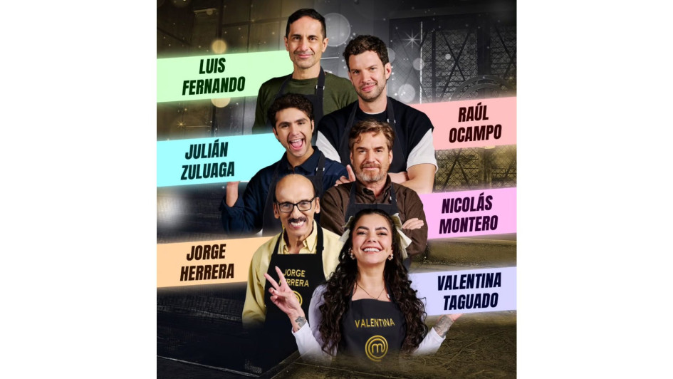 Los participantes con delantal negro y que enfrentaron el reto de eliminación este lunes.