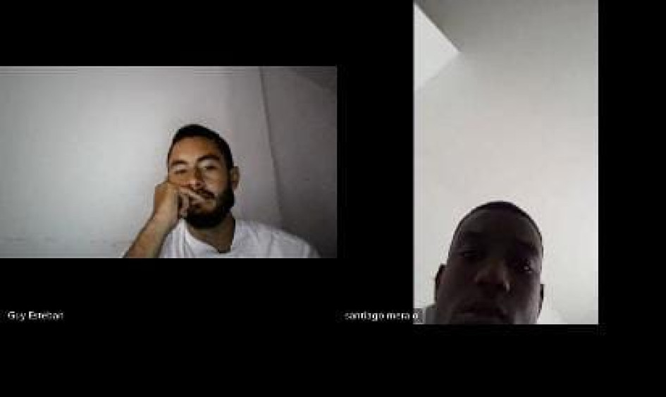 Guy Esteban García Jiménez y Santiago Mera Orejuela en la audiencia.