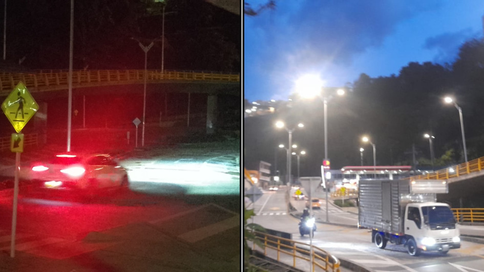 En el intercambiador vial de Los Cedros, en Manizales, se volvió a encender el alumbrado público luego de tres días. ¿Qué medidas tomó la Alcaldía contra el vandalismo?