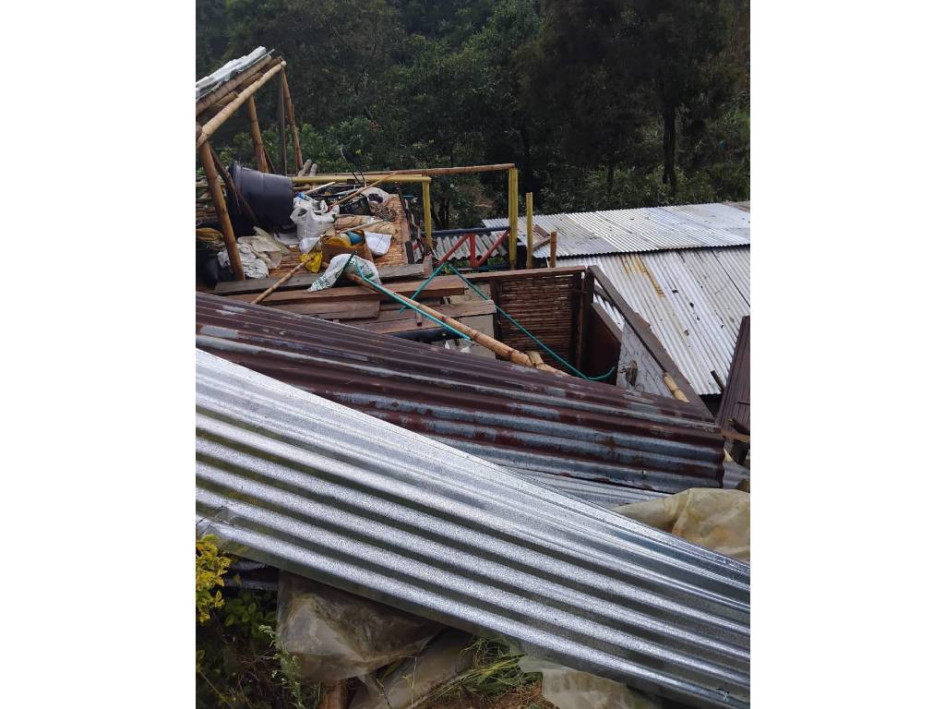 12 casas, en 10 veredas, resultaron afectadas. 