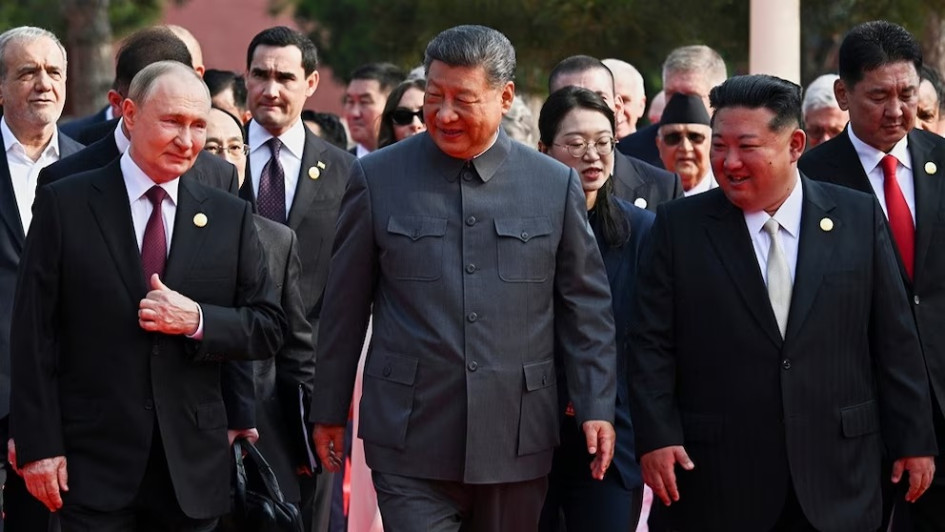 Los presidentes de Rusia, China y Corea del Norte, Vladímir Putin, Xi Jinping y Kim Jong-un, se reunieron en Pekín.