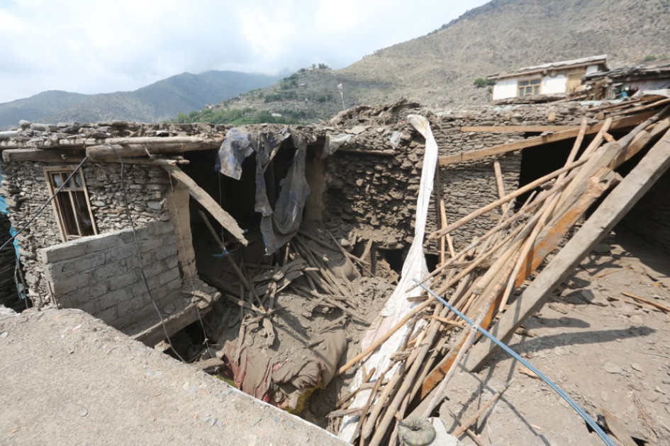  Vista de casas dañadas después de un terremoto en el distrito de Dara-e-Noor de la provincia de Nangarhar, Afganistán, el 2 de septiembre de 2025.